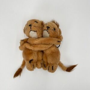 Vintage Dakin Hugging Lion Cubs Rare Plush Toy 1978 Stuffed Animal